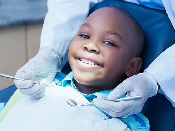 boy at the dentist